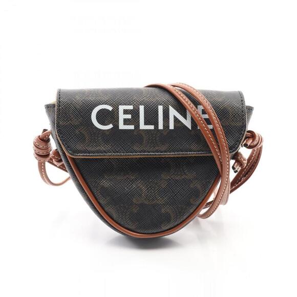CELINE Brown Leather Shoulder Bag - Picture 1 of 8